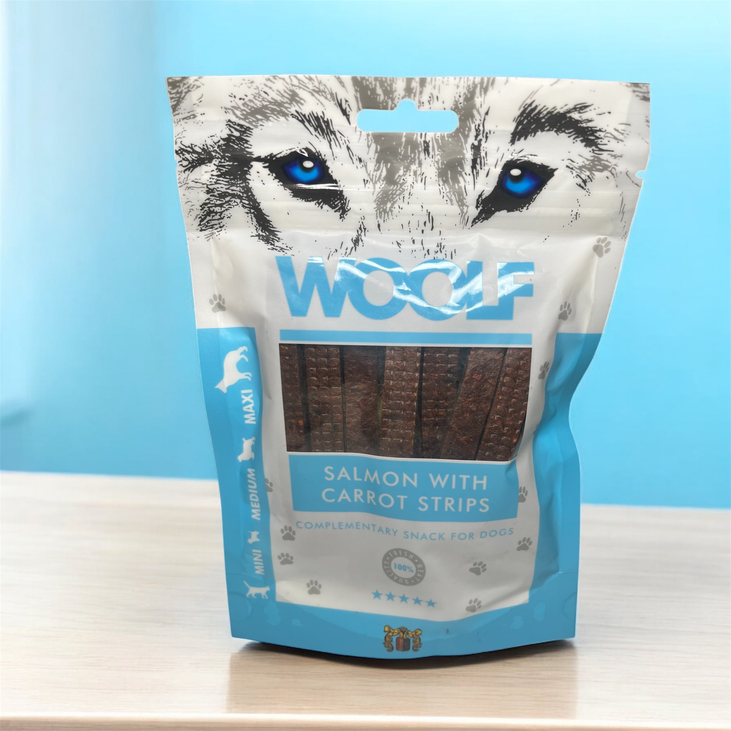 Woolf tiras de salmón y zanahoria