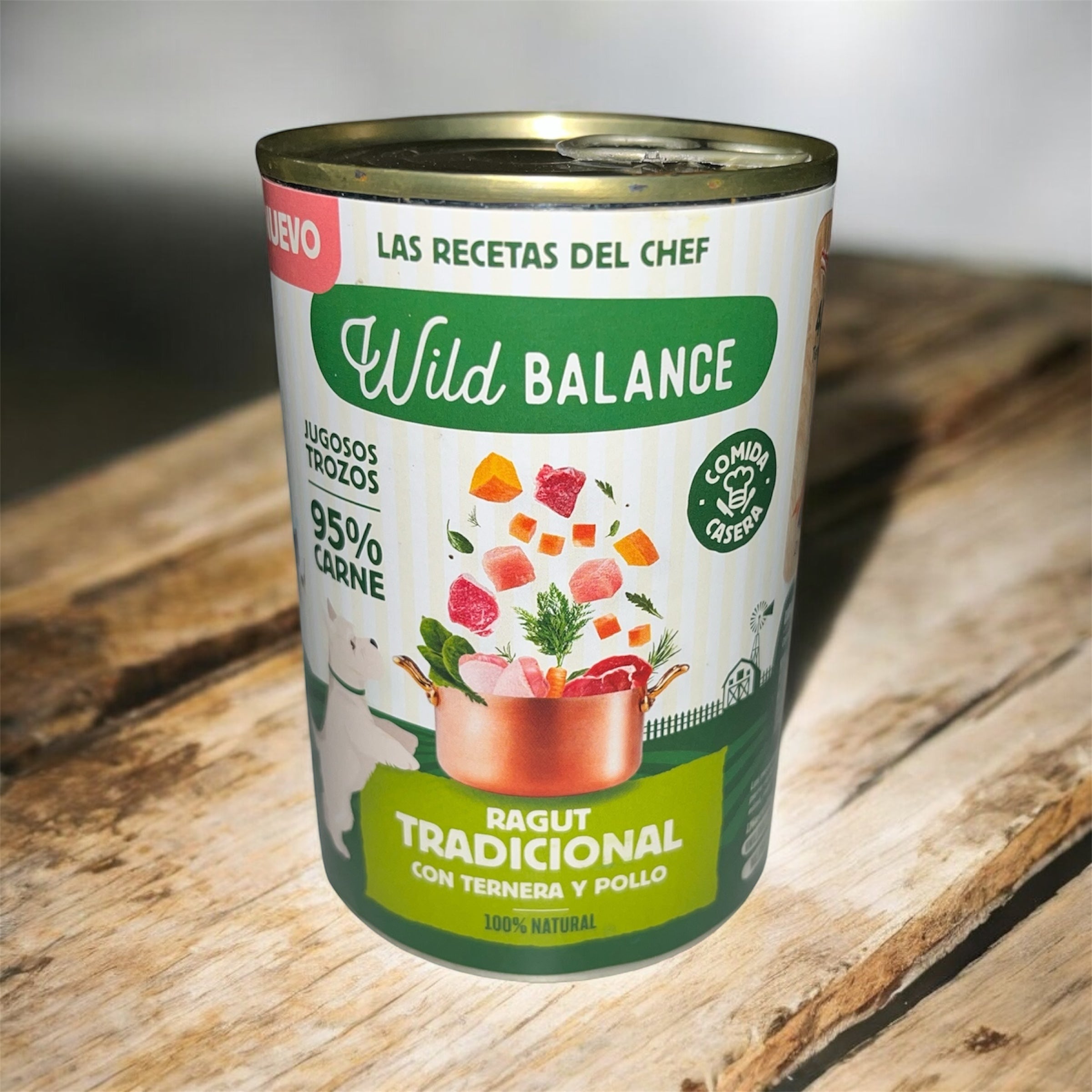 Wild Balance- Lata ragut tradicional con Ternera y Pollo para perros 400g